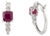 18k White Gold 1.9Ct Red Ruby & Diamond Huggie Earrings for Women- 2 Pieces For Sale