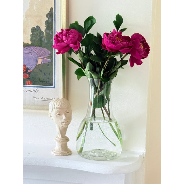 1970s Scandinavian Art Glass Flower Frog Vase Attributed to Orrefors Sweden For Sale - Image 12 of 12