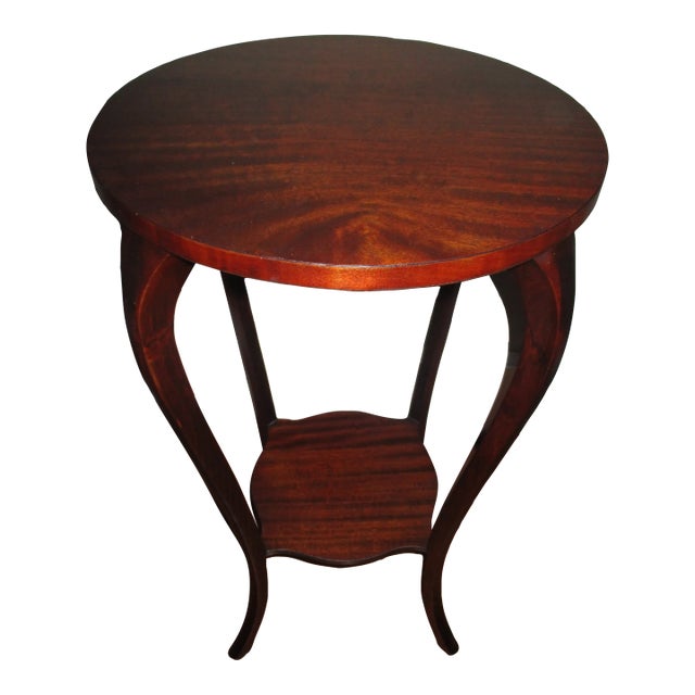1900s Antique Art Nouveau Mahogany Two Tier Accent Table For Sale