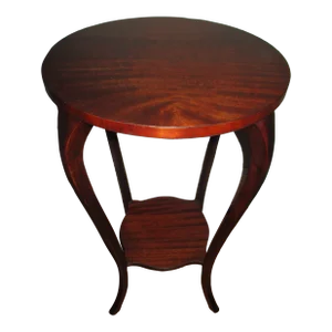 1900s Antique Art Nouveau Mahogany Two Tier Accent Table