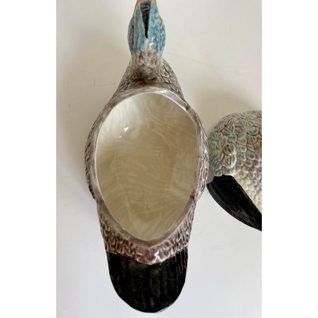Late 20th C. Bordalo Pinheiro Duck Lidded Tureen Made in Portugal For Sale - Image 12 of 14