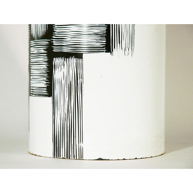 Mid-Century Italian Black and White Enameled Copper Umbrella Stand, 1960s For Sale - Image 4 of 7