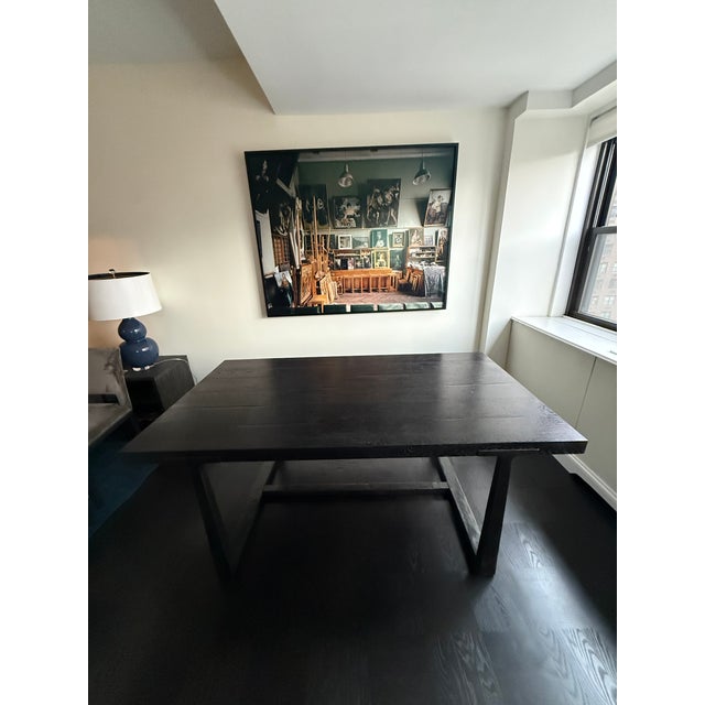 Restoration Hardware T-Brace Rectangular Extension Dining Table For Sale In New York - Image 6 of 11