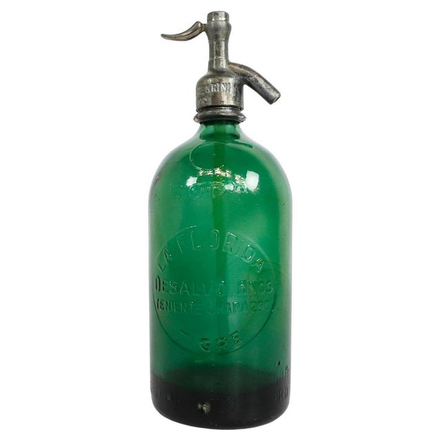 1940s Vintage Industrial Green Soda Siphon Made in Argentina For Sale - Image 5 of 5