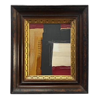 “Romantic” Abstract Art in Antique Frame, Transitional Living Room Art by JTS For Sale