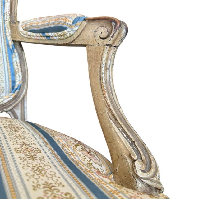 18th Century Louis XV Walnut Fauteuil/Armchair in Early Painted Finish For Sale - Image 10 of 18