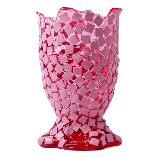 Rock Vase in Clear Light Fuchsia by Gaetano Pesce for Fish Design For Sale