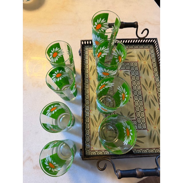 1960s Pasinski Mid-Century Signed Daisy Collins Glasses (Set of 8) - Rare For Sale - Image 11 of 13