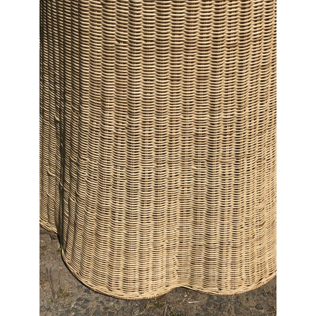 Wood Pair of Vintage Trompe L'oeil Draped Wicker "Ghost" Side Table For Sale - Image 7 of 10