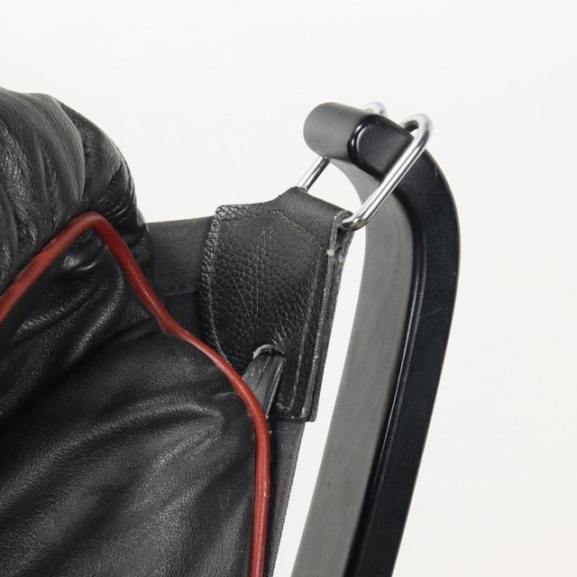 Set of Viking Armchair and Ottoman in Leather from Poltrona Frau, Italy, 1980s For Sale - Image 6 of 16