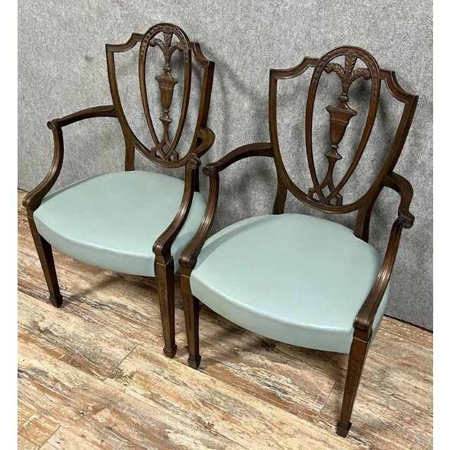 Brown Desk Chairs in Mahogany, 1800s, Set of 2 For Sale - Image 8 of 8