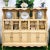 1970s Monumental Scalloped Edge Habersham Style Vintage Pale Yellow French Provincial China Display Hutch Cabinet For Sale - Image 5 of 12