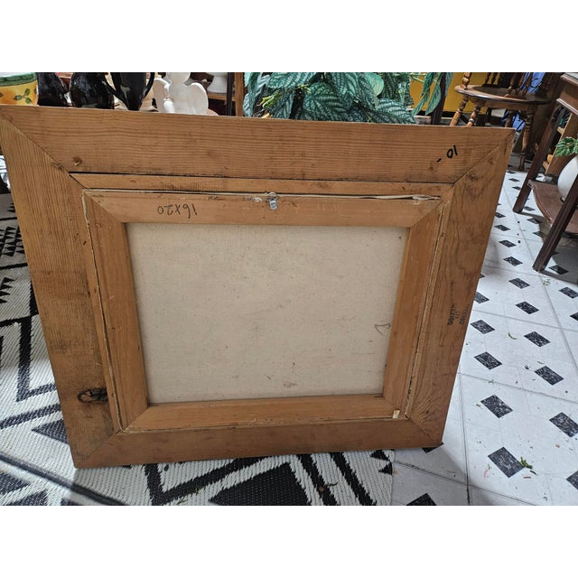 1970s Wagon in the Field With Windmill Painting For Sale - Image 4 of 7