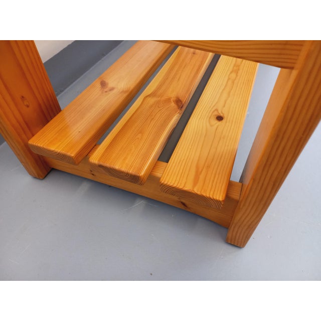 Tan Vintage Coffee Table in Pine and Smoked Glass, 1970s For Sale - Image 8 of 18