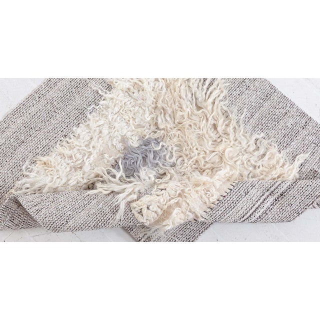 Modern High-Low Tulu Rug – A Tactile Work of Art by Doris Leslie Blau Size: 3'3" × 3'5" (99 × 104 cm) Color: Beige, Gray...