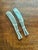 These spreader knives were produced in France by Christofle and are part of the “Babylone” collection. This pattern was...