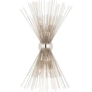 Kelly Wearstler for Visual Comfort Signature Strada Medium Symmetrical Sconce in Polished Nickel For Sale