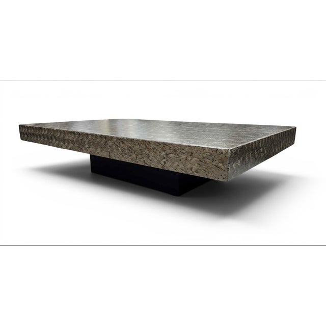 Contemporary Large Brutalist Metal Coffee Table For Sale - Image 3 of 15