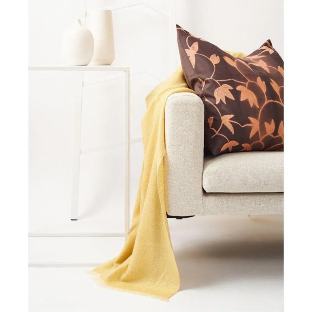 Contemporary Studio Variously Yellow Dandelion Merino Throw For Sale - Image 11 of 12