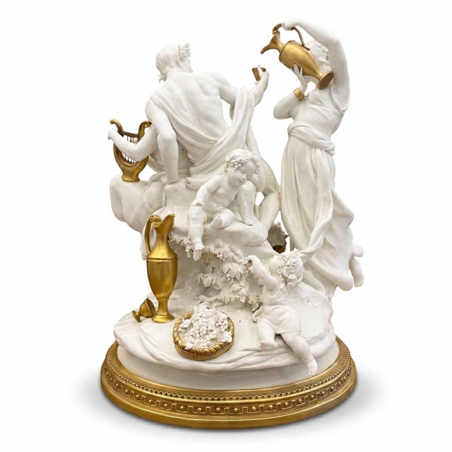 Triumph of Bacchus, Bacchanal in White and Gold Porcelain, 1962, a sculptural group by the Italian artist Giuseppe Cappé...