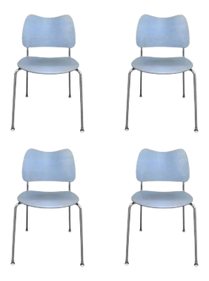 Swedish Lammhults Mobel Stacking Chairs - Set of 4