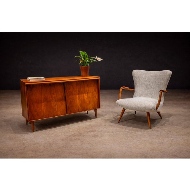 Armchair in Caviuna Wood & Boucle, Giuseppe Scapinelli, 1950s - Lot 811 For Sale In New York - Image 6 of 16