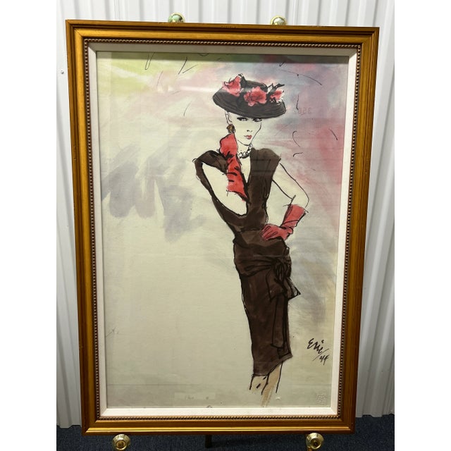 Late 20th Century Late 20th Century Soicher Marin Vogue Magazine Carl Erickson Fashion Illustration For Sale - Image 5 of 5