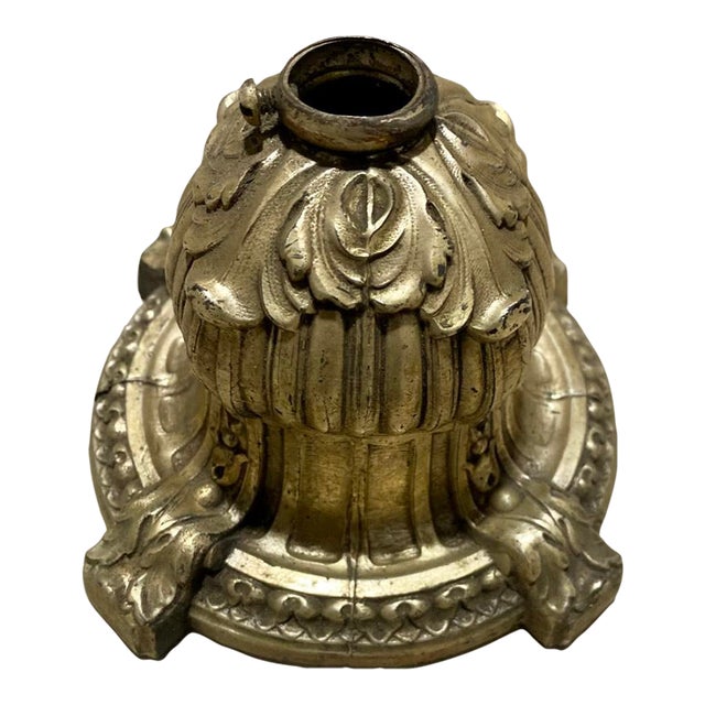 Antique Victorian / Rococo Acanthus Leaf Design Bronze Ceiling Light Plate For Sale