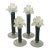 Vintage MCM Italian Murano-Style Art Glass Floral Candlesticks, Set of Four For Sale