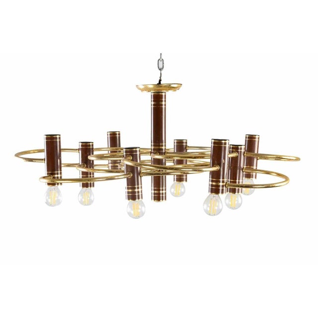 Gaetano Sciolari Mid-Century Gilt Metal Ceiling Light by Gaetano Sciolari, Italy, 1960s For Sale - Image 4 of 5