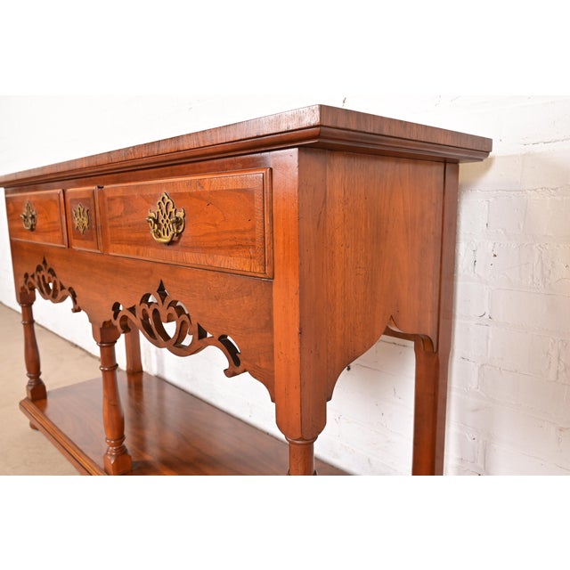 Baker Furniture Georgian Carved Walnut Sideboard Buffet or Console Table For Sale - Image 10 of 15