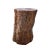 Rustic Raw Wood Rough Grain Finish Irregular Shape Short Stool Table For Sale - Image 3 of 6