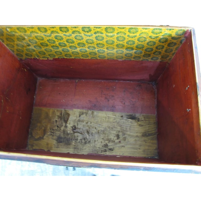 1900s Red Antique Trunk For Sale - Image 11 of 12