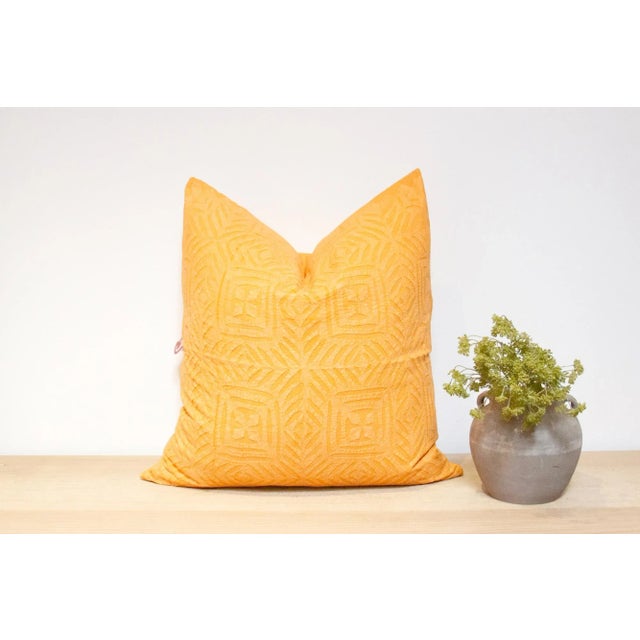 Kaurni Yellow Handmade Pillow Cover For Sale In Los Angeles - Image 6 of 6
