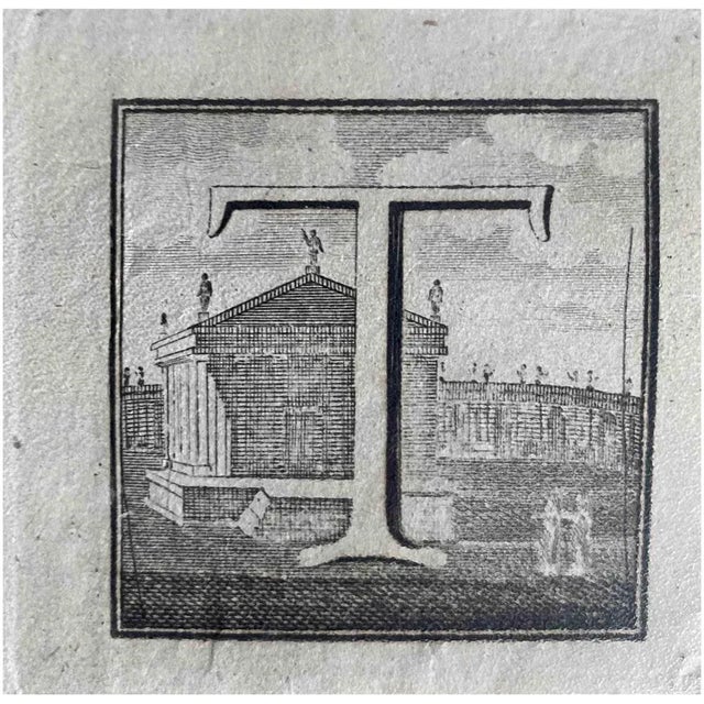 Antiquities of herculaneum - letter of the alphabet t, from the series "antiquities of herculaneum", is an original...