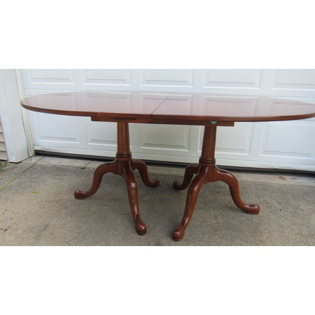 Item: Henkel Harris Table Details: Oval Nice Base Traditional Design Signed Henkel Harris Cherry Queen Anne Measurements:...