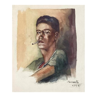 Frank Edward Zuccarelli Young Man With Cigarette 1943 For Sale