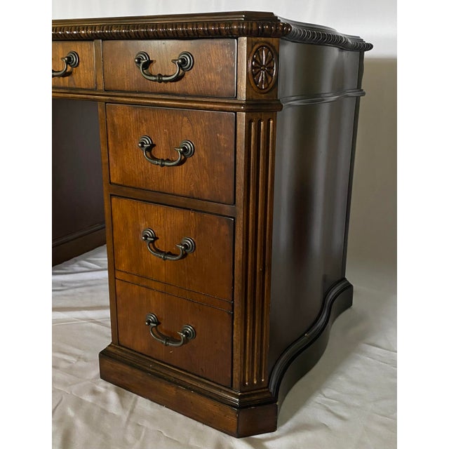 1990s Traditional Hooker Furniture Company Cherry Wood Executive Desk Chairish