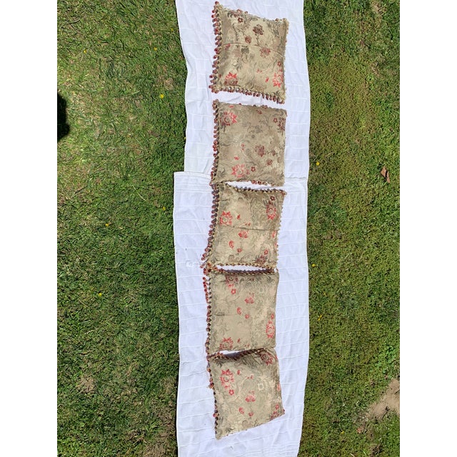 Vintage Floral Classical Pillows- Set of 5 For Sale - Image 13 of 13