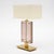 Metal Single Venetian Glass, Pink and Gold Slab Lamp, Murano For Sale - Image 7 of 11
