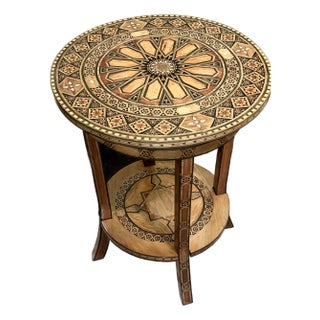 20th Century Vintage Moorish Style Mother of Pearl Inlaid Table For Sale