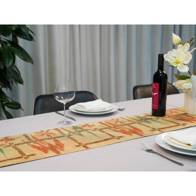 This one-of-a-kind table runner is crafted from a vintage Japanese ceremonial asa obi, a formal summer sash traditionally...