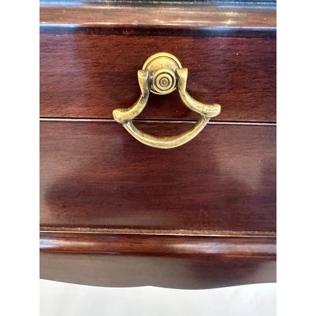 Wood Mahogany Inlaid Box on Stand End Table For Sale - Image 7 of 9