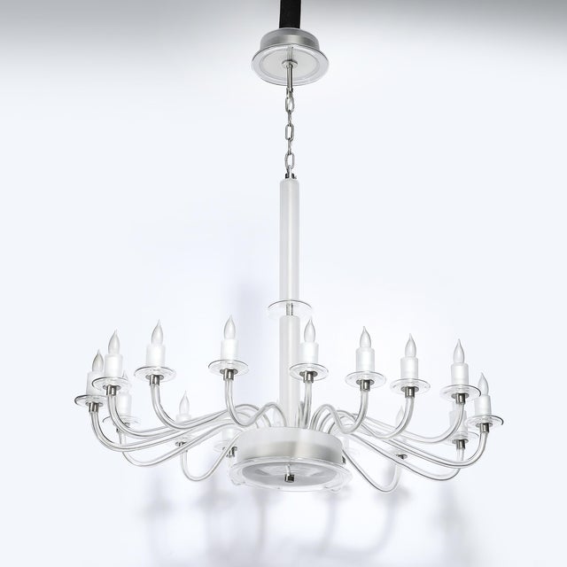Mid-Century Modern Classical Hand-Blown Murano Glass 16-Arm Chandelier For Sale - Image 10 of 18