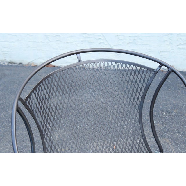 Vintage Set of Four Wrought Iron Patio Dining Chairs For Sale - Image 4 of 12