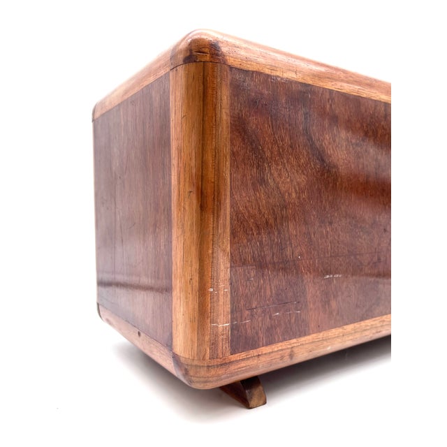 Art Deco Bread Box in Handcrafted Walnut, 1930s For Sale - Image 10 of 18