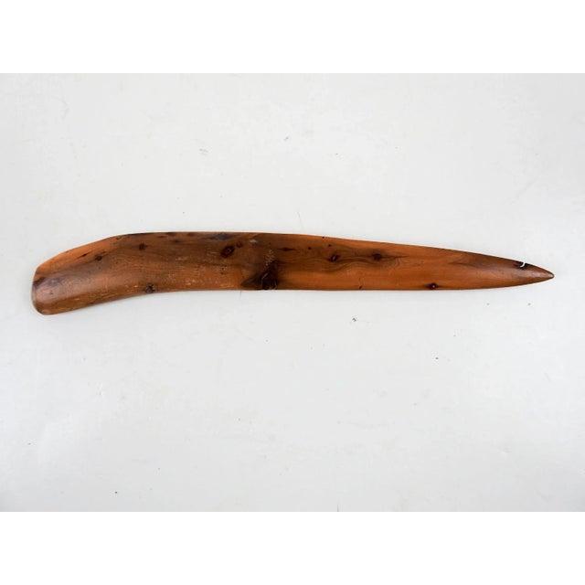 Late 20th Century Hand Carved Wood Letter Opener For Sale - Image 4 of 4