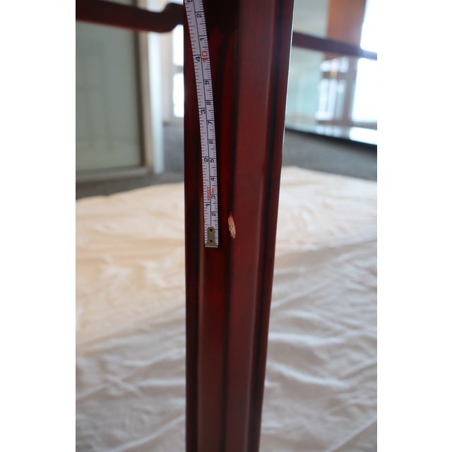 Textile Swaim Attributed Hand Rubbed Cinnabar Finish With Natural Woven Raffia Top Console Table For Sale - Image 7 of 7