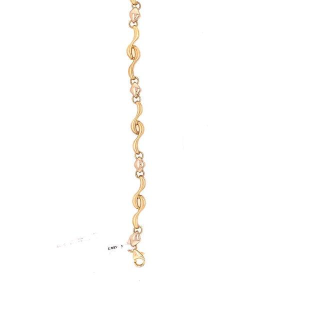 Modern 14 Karat Yellow Gold Fancy Link Bracelet For Sale - Image 3 of 9