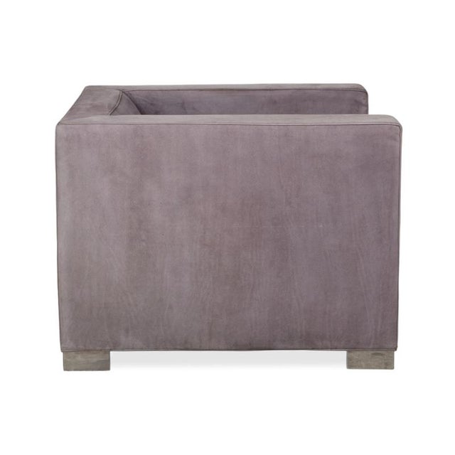 Suitcase Lounge Chairs in Grey Lilac Suede and Chrome from Minotti, Set of 2 For Sale - Image 14 of 18